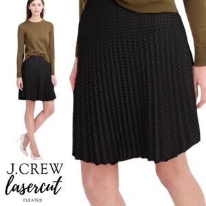J.Crew Diamond Laser Cut Perforated Pleated Skirt